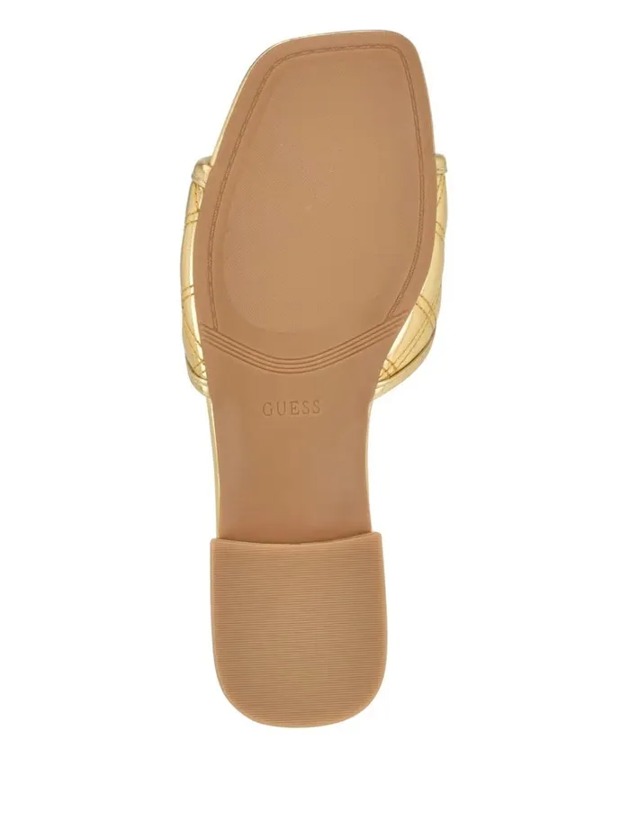 Sandals GUESS Women Tameli Icon Slide Sandals Gold Sandals GUESS Women Tameli Icon Slide Sandals Gold
