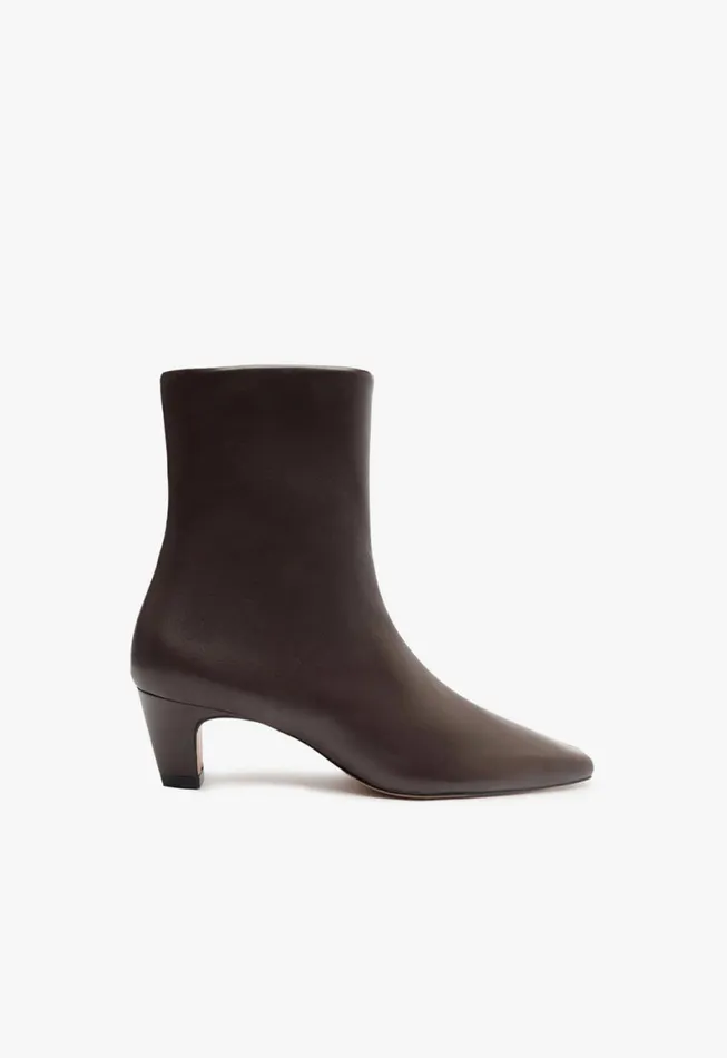 Schutz Shoes Booties Dellia Nappa Leather Bootie Dark Chocolate 8211 Women