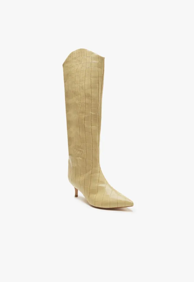Schutz Shoes Boots Maryana Lo CrocodileEmbossed Leather Boot Almond Buff 8211 Women Schutz Shoes Boots Maryana Lo CrocodileEmbossed Leather Boot Almond Buff 8211 Women