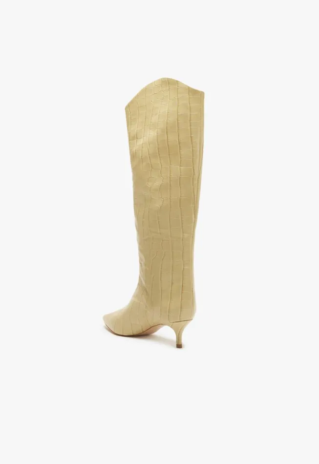 Schutz Shoes Boots Maryana Lo CrocodileEmbossed Leather Boot Almond Buff 8211 Women Schutz Shoes Boots Maryana Lo CrocodileEmbossed Leather Boot Almond Buff 8211 Women