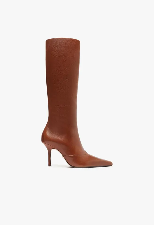 Schutz Shoes Boots Raffaela Up Stiletto Boot Brown 8211 Women