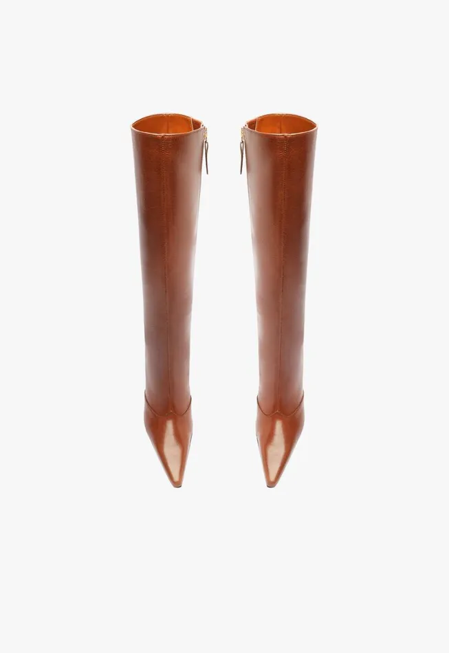 Schutz Shoes Boots Raffaela Up Stiletto Boot Brown 8211 Women