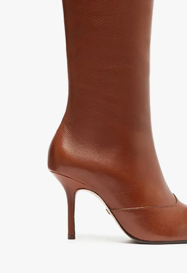 Schutz Shoes Boots Raffaela Up Stiletto Boot Brown 8211 Women