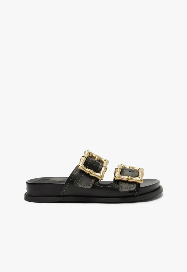 Schutz Shoes Enola Enola Sporty Leather Sandal Black 8211 Women