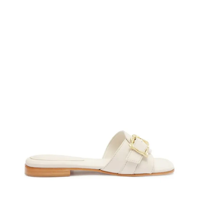 Schutz Shoes Flats Wavy Flat Sandal White 8211 Women
