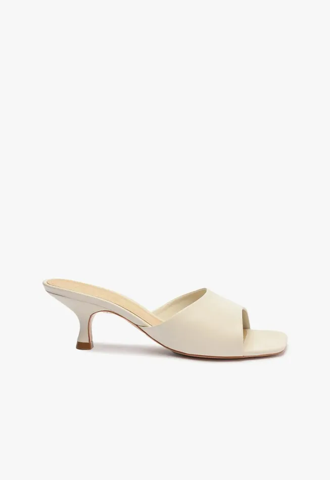 Schutz Shoes Mules Dethalia Nappa Leather Sandal Pearl 8211 Women