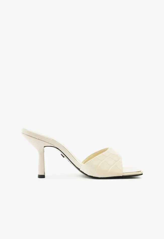 Schutz Shoes Mules Posseni Leather Sandal White 8211 Women