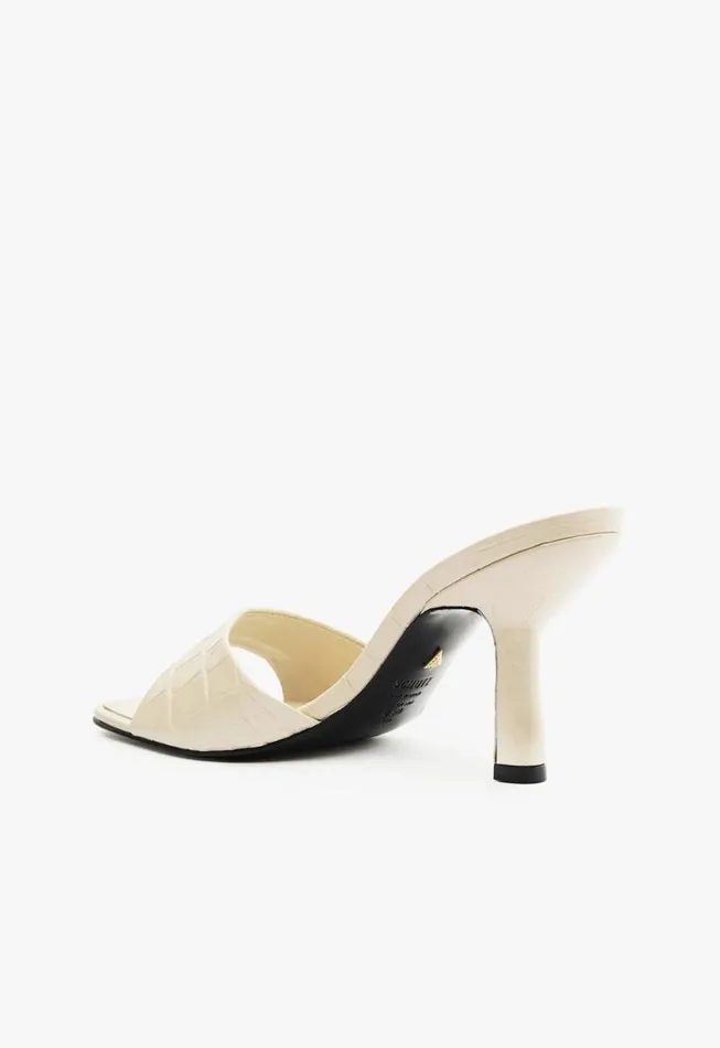 Schutz Shoes Mules Posseni Leather Sandal White 8211 Women