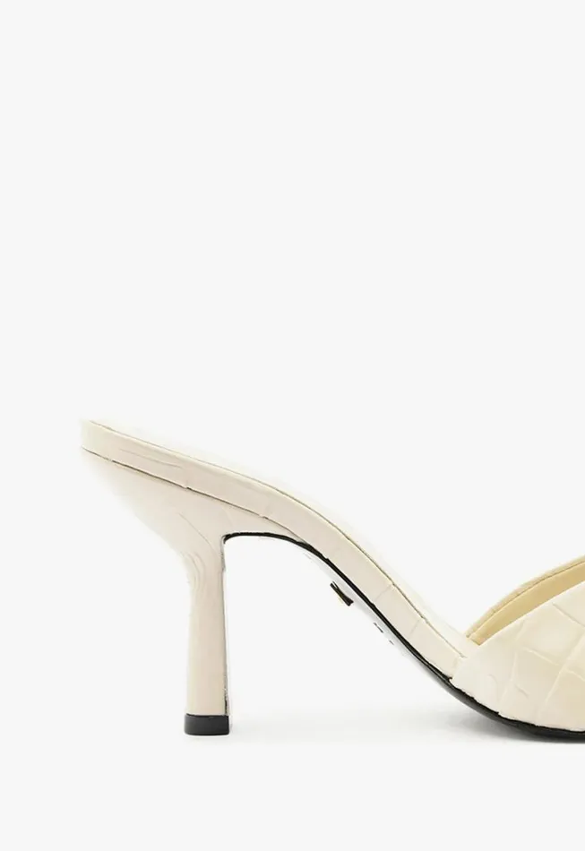 Schutz Shoes Mules Posseni Leather Sandal White 8211 Women