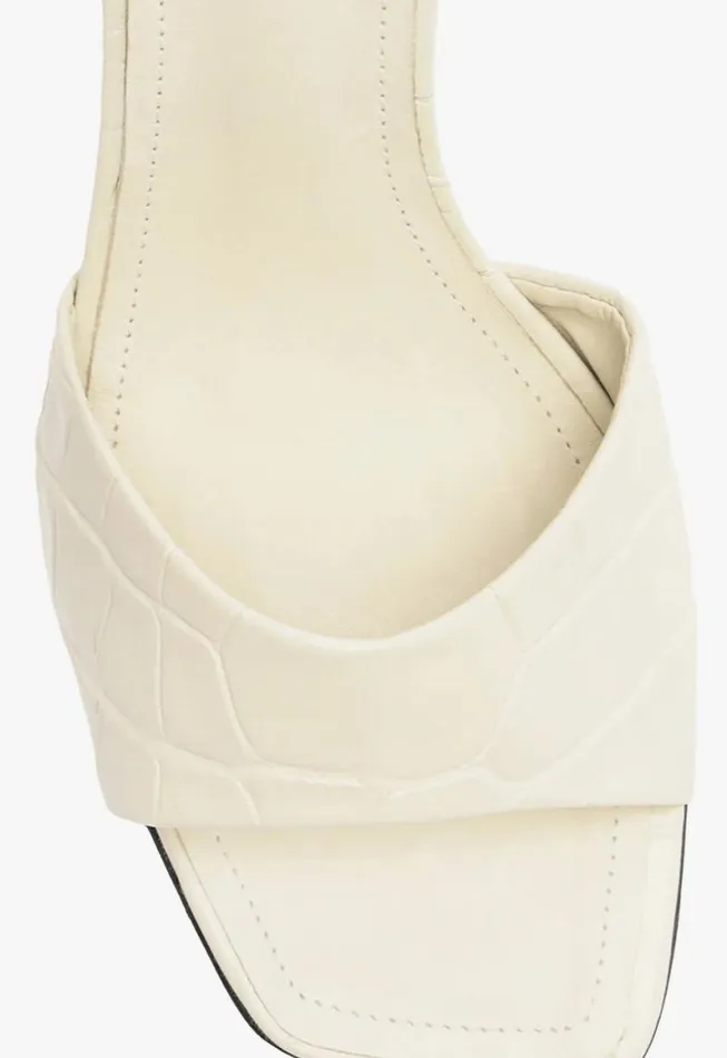 Schutz Shoes Mules Posseni Leather Sandal White 8211 Women