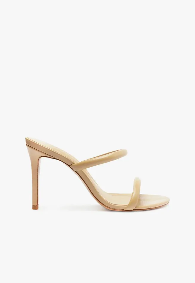 Schutz Shoes Mules Taliah Nappa Leather Sandal Light Beige 8211 Women