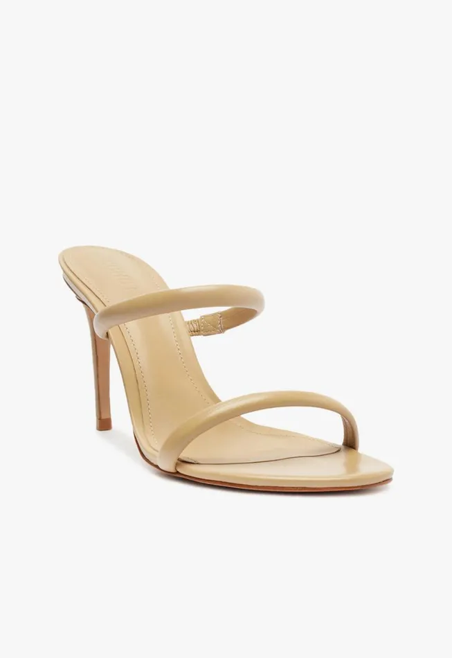 Schutz Shoes Mules Taliah Nappa Leather Sandal Light Beige 8211 Women
