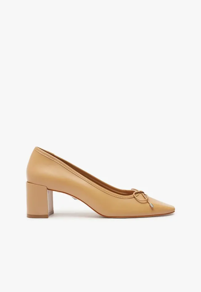Schutz Shoes Pumps Arissa Block Leather Pump Beige 8211 Women