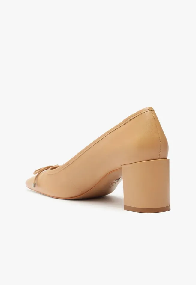 Schutz Shoes Pumps Arissa Block Leather Pump Beige 8211 Women