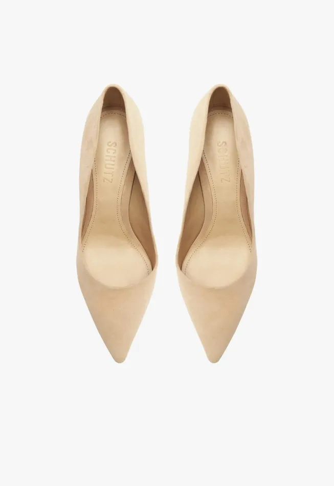 Schutz Shoes Pumps Lou Lo Suede Pump Honey Beige 8211 Women