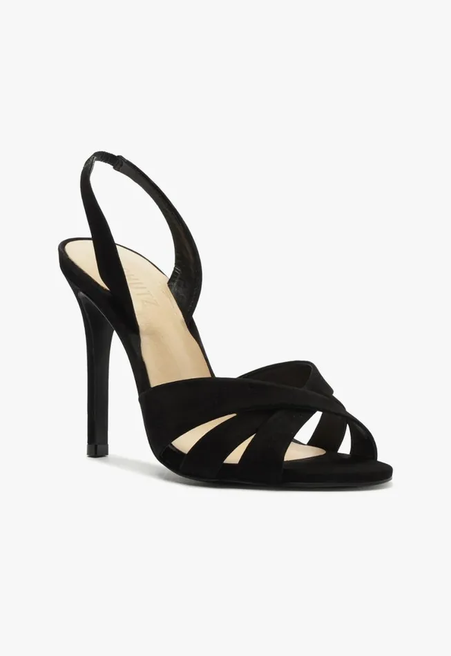 Schutz Shoes Slingbacks Keefa Sling Nubuck Sandal Black 8211 Women