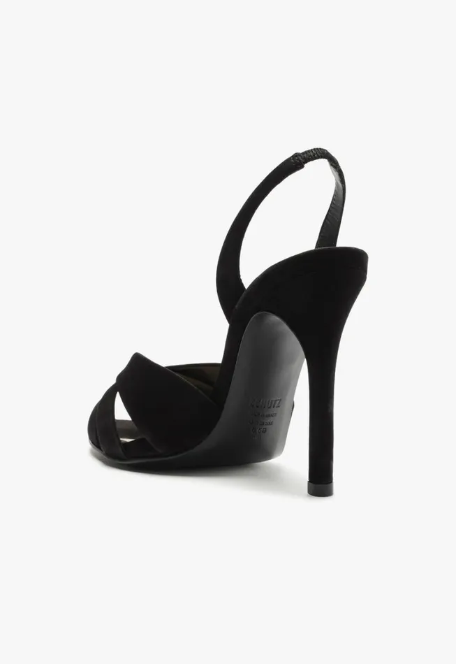 Schutz Shoes Slingbacks Keefa Sling Nubuck Sandal Black 8211 Women