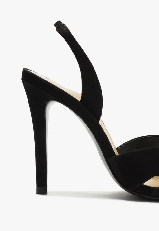 Schutz Shoes Slingbacks Keefa Sling Nubuck Sandal Black 8211 Women