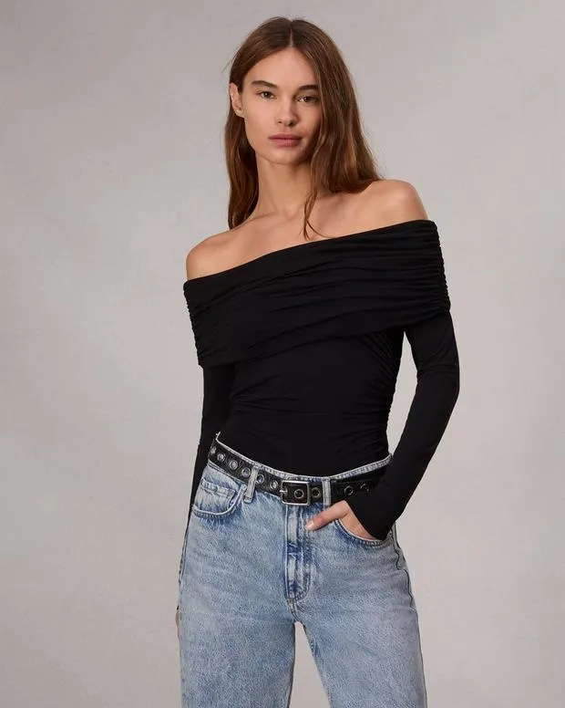 Shirts and Tops Women Luca OffShoulder Top BlackIsland Fossil rag and bone