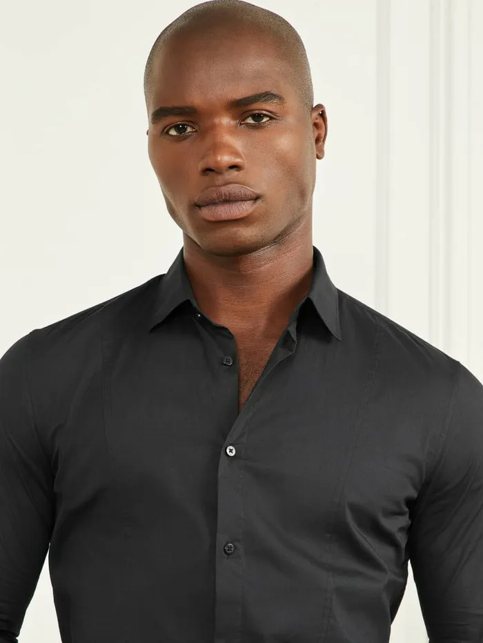 Shirts GUESS Men Eco Oliver Shirt Black Shirts GUESS Men Eco Oliver Shirt Black