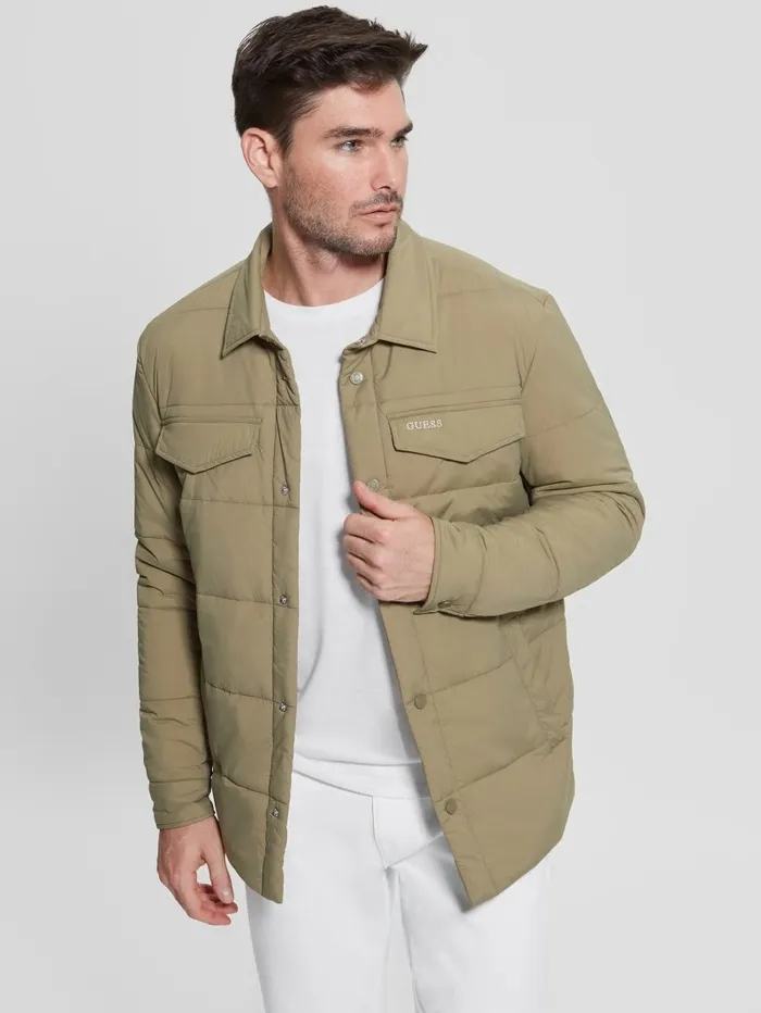 Shirts GUESS Men Eco Quilted Shacket Khaki Way