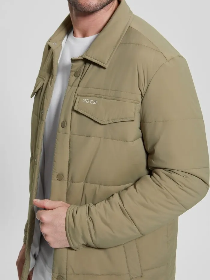 Shirts GUESS Men Eco Quilted Shacket Khaki Way