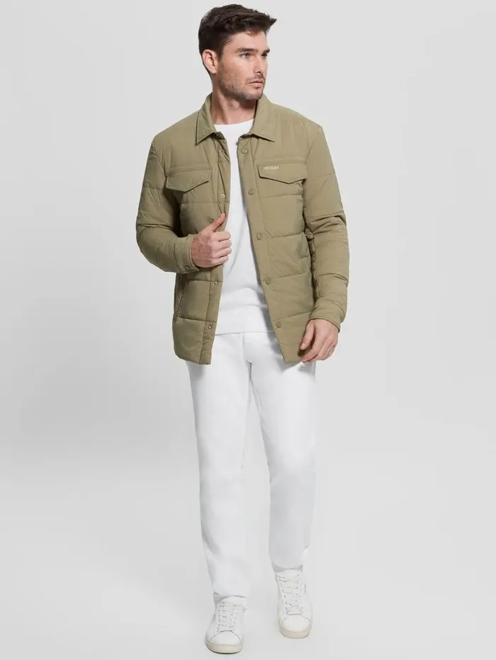 Shirts GUESS Men Eco Quilted Shacket Khaki Way