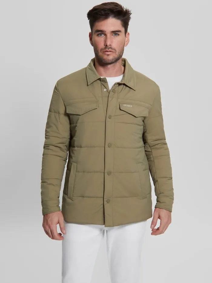Shirts GUESS Men Eco Quilted Shacket Khaki Way