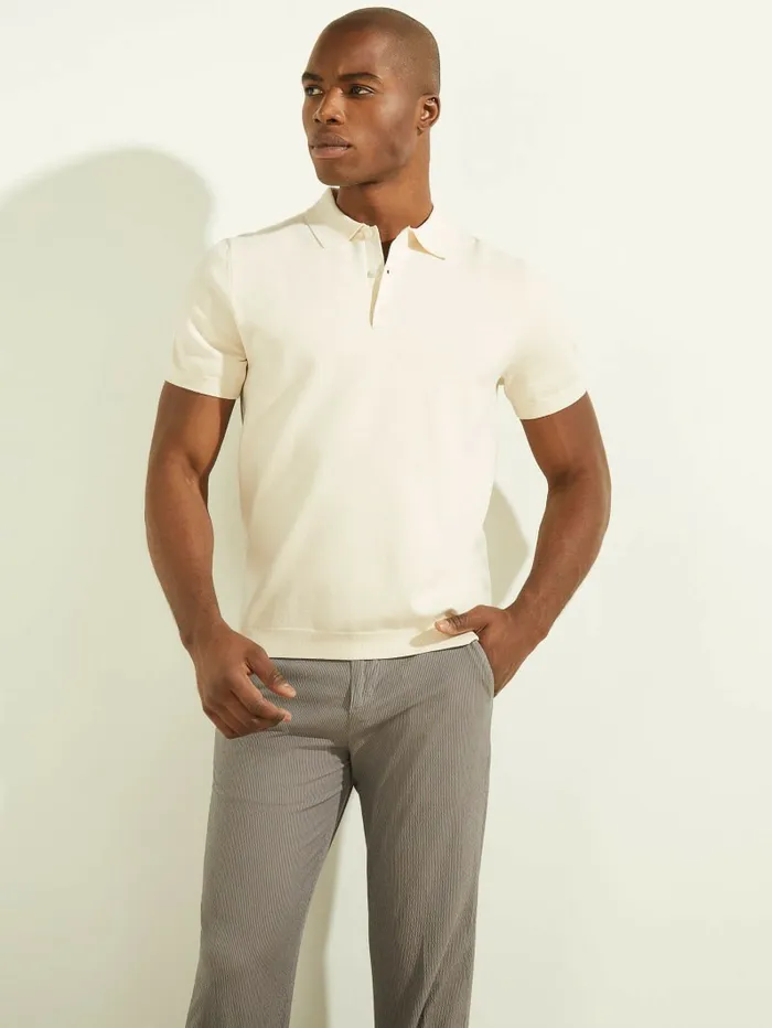 Shirts GUESS Men Formal Performance Sweater Polo Quicksand
