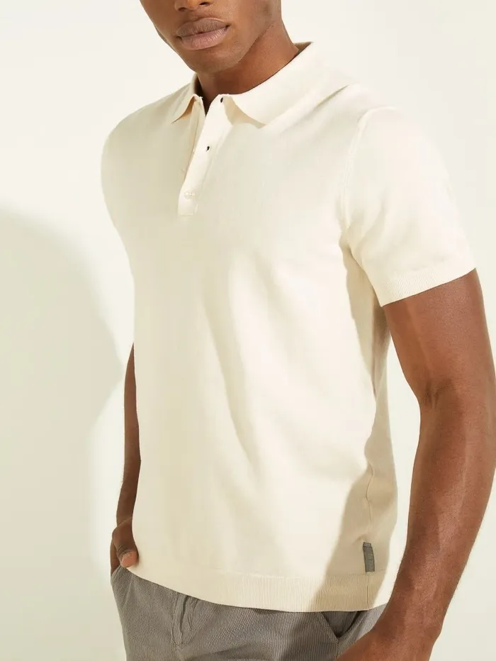 Shirts GUESS Men Formal Performance Sweater Polo Quicksand Shirts GUESS Men Formal Performance Sweater Polo Quicksand