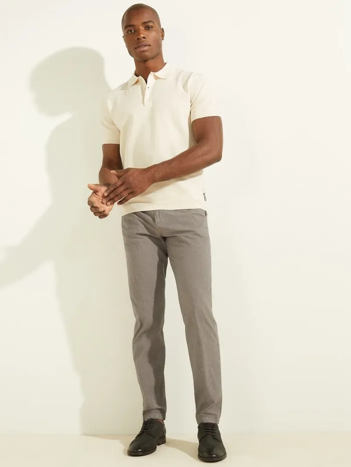 Shirts GUESS Men Formal Performance Sweater Polo Quicksand Shirts GUESS Men Formal Performance Sweater Polo Quicksand