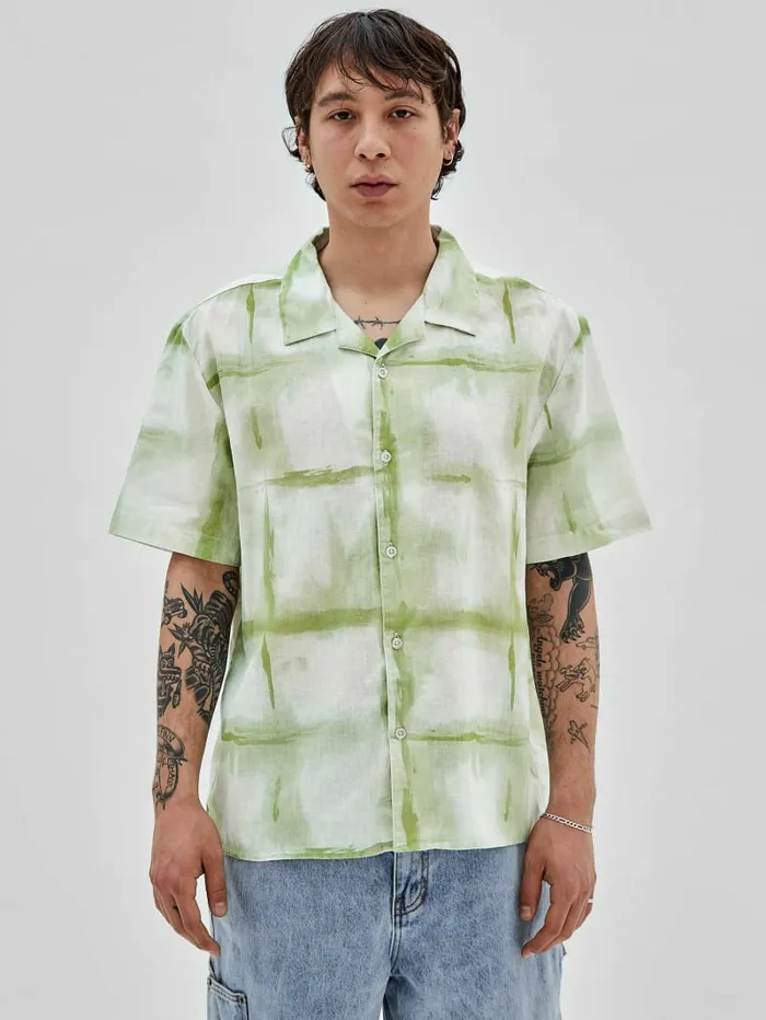 Shirts GUESS Men GUESS Originals Painter Shirt Green Fairway Multi