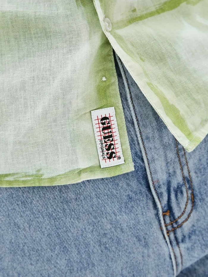 Shirts GUESS Men GUESS Originals Painter Shirt Green Fairway Multi Shirts GUESS Men GUESS Originals Painter Shirt Green Fairway Multi