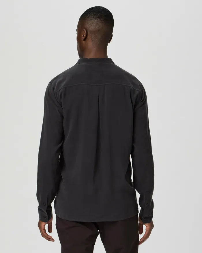 Shirts Icon Capsule Carnaby Button Up 8211 Bristol Black Silk 8211 PAIGE Men