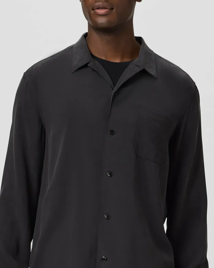 Shirts Icon Capsule Carnaby Button Up 8211 Bristol Black Silk 8211 PAIGE Men