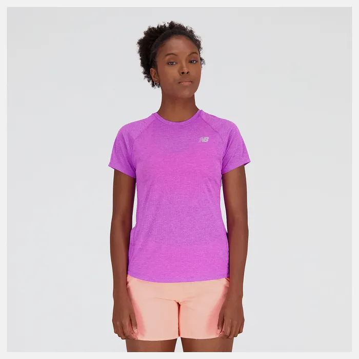 Shirts Impact Run Short Sleeve COSMIC ROSE HEATHER New Balance Women