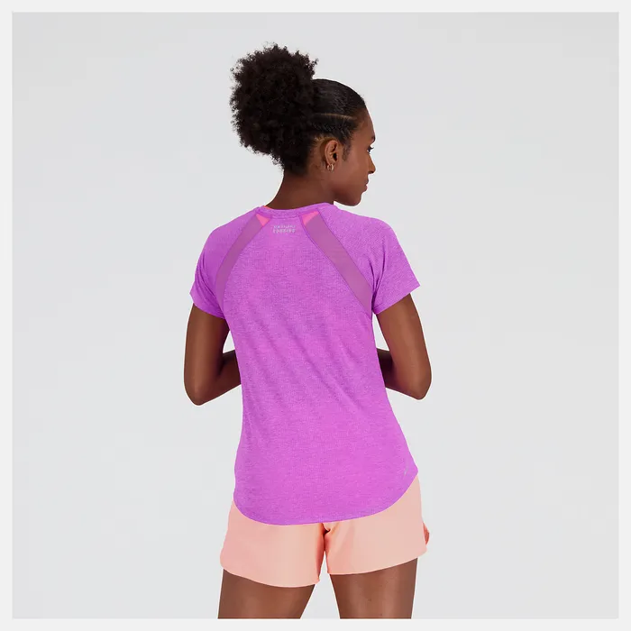 Shirts Impact Run Short Sleeve COSMIC ROSE HEATHER New Balance Women Shirts Impact Run Short Sleeve COSMIC ROSE HEATHER New Balance Women