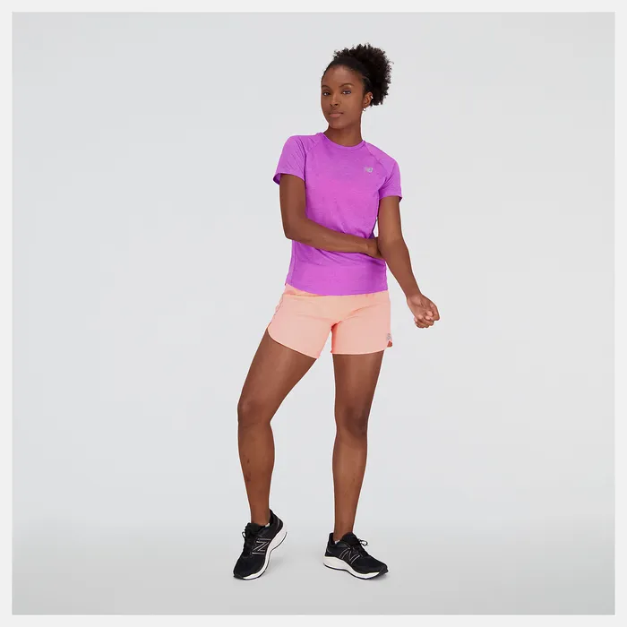 Shirts Impact Run Short Sleeve COSMIC ROSE HEATHER New Balance Women Shirts Impact Run Short Sleeve COSMIC ROSE HEATHER New Balance Women