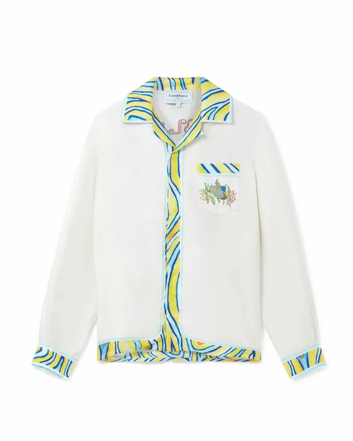 Shirts Men Casablanca Paris Aquatique Silk Shirt