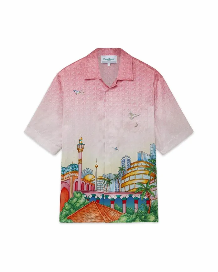 Shirts Men Casablanca Paris Morning City View Silk Shirt