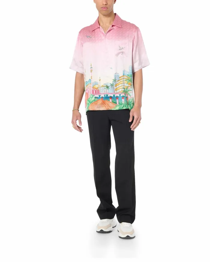 Shirts Men Casablanca Paris Morning City View Silk Shirt Shirts Men Casablanca Paris Morning City View Silk Shirt