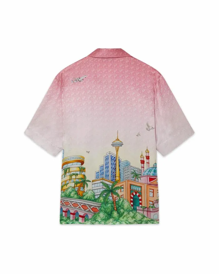 Shirts Men Casablanca Paris Morning City View Silk Shirt Shirts Men Casablanca Paris Morning City View Silk Shirt