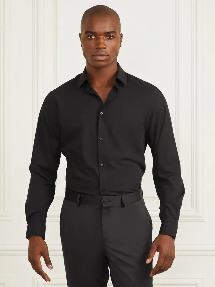 Shirts Men Jacob Notched Cuff Shirt Black GUESS