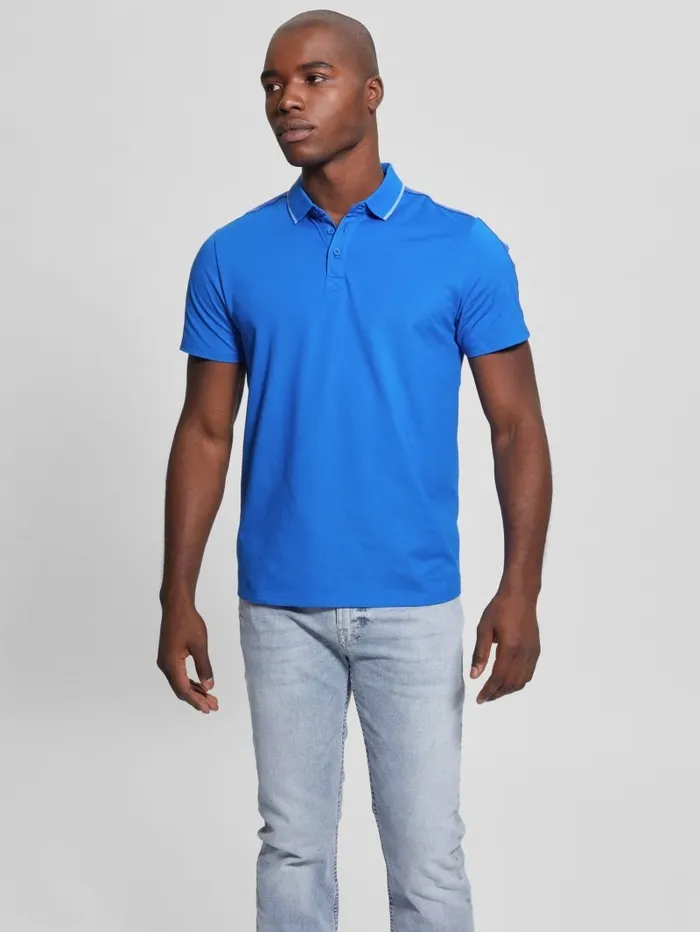 Shirts Men Paul Pique Tape Polo Shirt Bright Zaffre GUESS