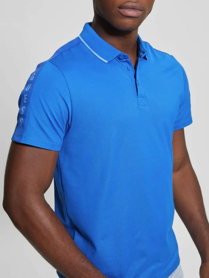 Shirts Men Paul Pique Tape Polo Shirt Bright Zaffre GUESS