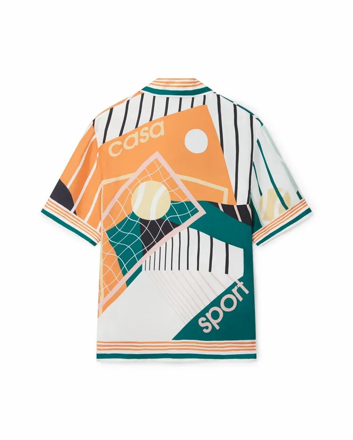 Shirts MenWomen Casablanca Paris Court Abstrait Silk Shirt