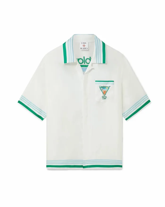 Shirts MenWomen Casablanca Paris Metaphysical Tennis Icon Silk Shirt