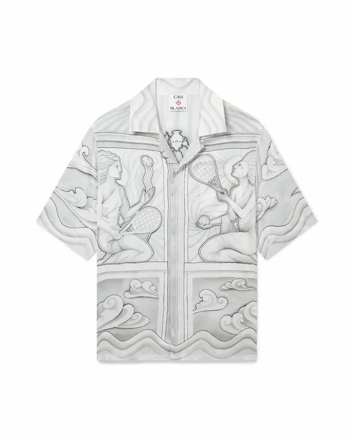 Shirts MenWomen Casablanca Paris Sacred Stone Silk Shirt