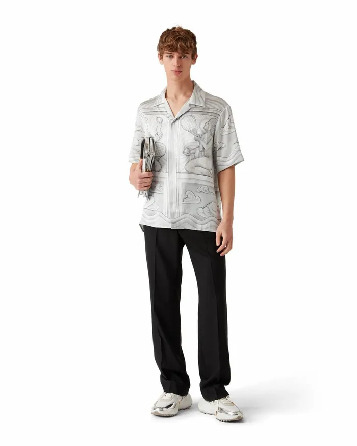 Shirts MenWomen Casablanca Paris Sacred Stone Silk Shirt