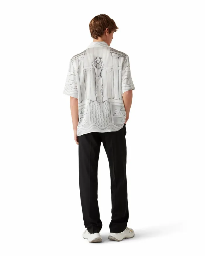 Shirts MenWomen Casablanca Paris Sacred Stone Silk Shirt